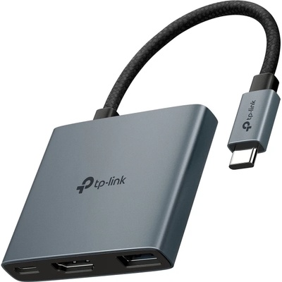 Докинг станция TP-Link UH3020C, от USB-C към 1x USB-C(PD), 1x USB-A, 1x HDMI, сива (UH3020C)