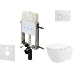 kielle Genesis New - Комплект структура за вграждане, тоалетна чиния Oudee Vortex, Rimless+, SoftClose седалка и бутон Gemini New II, бял гланц/хром 30528SZ22 (30528SZ22)