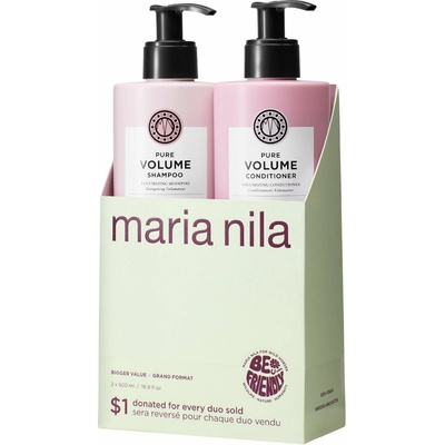 Maria Nila Pure Volume Maria Nila Pure Volume šampón pre objem jemných vlasov 500 ml + Maria Nila Pure Volume kondicionér pre objem jemných vlasov s hydratačným účinkom 500 ml kozmetická sada