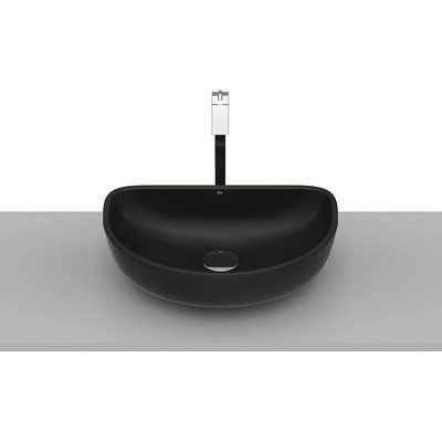 Roca Умивалник за монтаж върху плот, без отвор за смесител, Optica matt black, 450 х 300 х 130 mm (A327C10080)