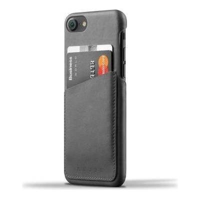 Mujjo Leather Wallet Case - кожен (естествена кожа) кейс с джоб за кредитна карта за iPhone 8, iPhone 7 (сив)