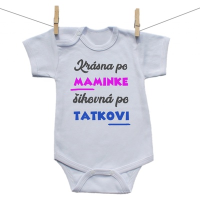 Body s krátkym rukávom Krásna po maminke šikovná po tatkovi