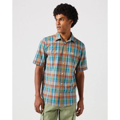 Wrangler pánská košile SS 1 PKT shirt Tan Madras