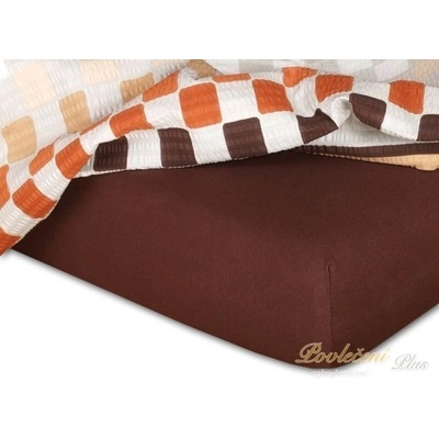 Dadka jersey prostěradlo tmavě hnědé 70x160