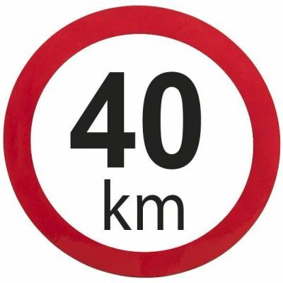 Označení max.rychlosti 40 km/h, fólie Ø 15 cm