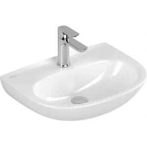 Villeroy & Boch O. novo - Умивалник 50x38 см, без преливник, отвор за смесител, алпийско бяло 43405101 (43405101)
