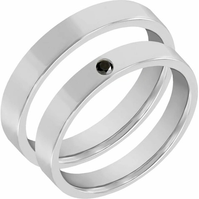 Eppi Platinové obrúčky s čiernym diamantom Jaime RW38638
