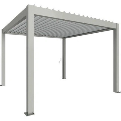 Biohort pergola 3x3 - 312 x 312 cm, kremeňovo sivá metalická/ strieborná metalická (lamely) B489220 Biohort