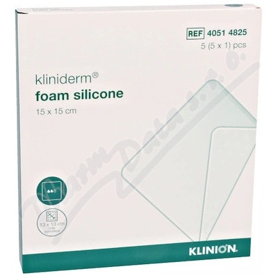 Kliniderm Pěnový silikonový obvaz 15 x 15 cm 5 ks