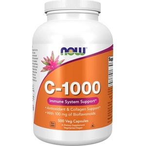NOW NOW Vitamin C-1000 with 100mg Bioflavonids, 500 Veg Capsules