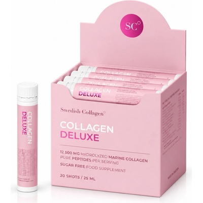 Swedish Collagen Deluxe 12500mg rybí s kyselinou hyalurónovou a vitamínmi shots 20 x 25 ml