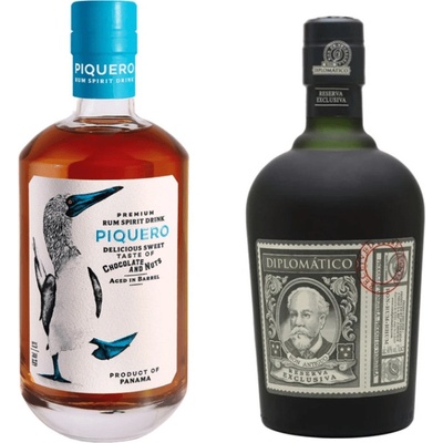 Diplomático Reserva Exclusiva 12y 40% 0,7 l a Piquero 40% 0,7 l (set)