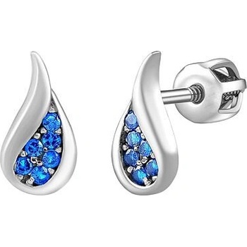 Silvego Strieborné náušnice kvapky Emilie s modrými Brilliance Zirconia SILVEGOB70540SBDDB