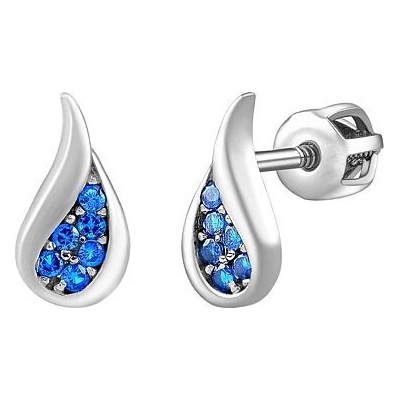 Silvego Strieborné náušnice kvapky Emilie s modrými Brilliance Zirconia SILVEGOB70540SBDDB