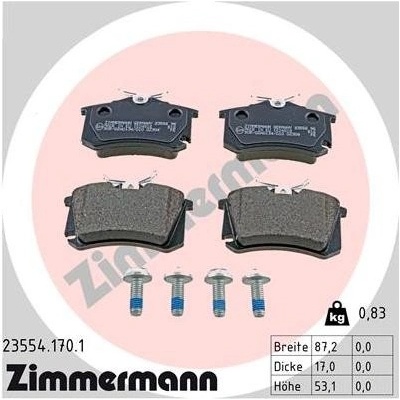 Sada brzdových destiček, kotoučová brzda ZIMMERMANN 23554.170.1