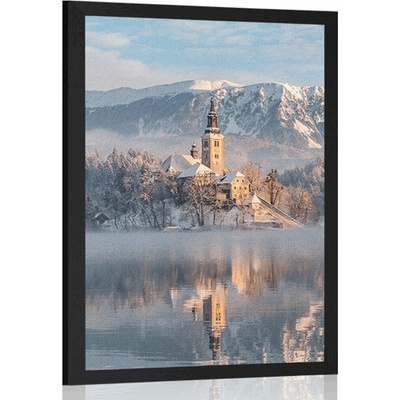Plakát kostel u jezera Bled ve Slovinsku - 40x60 no frame