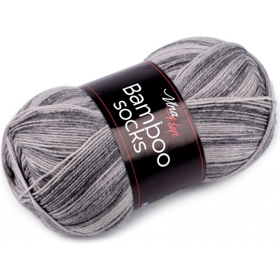 Pletací příze Bamboo Socks / ponožkovka 100 g, střední, 8 (7910) šedá