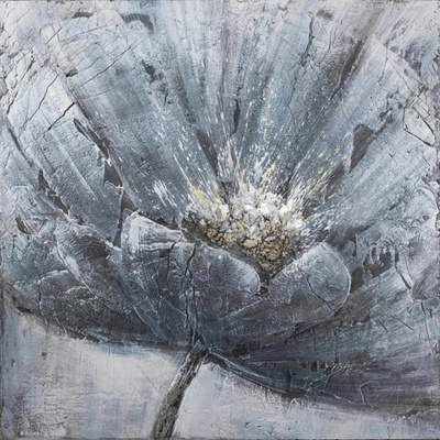 FALC Maľovaný obraz Modrý kvet 100 x 100 cm