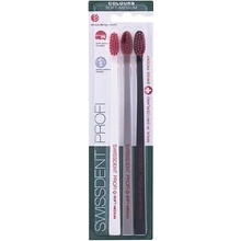 Swissdent Colours Set černý červený modrý sada zubních kartáčků soft medium 3 ks