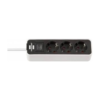 brennenstuhl Ecolor ext. socket 3. way white/black 1, 5m