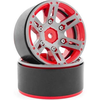 DLStore Crawler Metal Beadlock 1.9 Černo-červené 1 pár