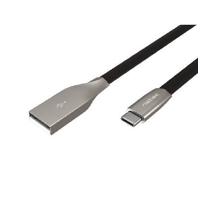 Кабел Natec USB-C(M) -> USB-A (M) 2.0 cable 1m. Black metal (NKA-1954)