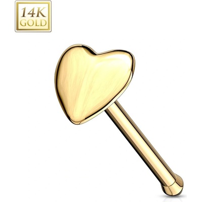 Šperky4U zlatý piercing do nosu srdíčko ZL01119-YG