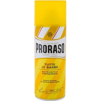 Proraso Yellow pena na holenie s regeneračným účinkom Cocoa Butter and Shea Butter 400 ml
