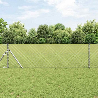 vidaXL Oplocení na řetězcích se upevňuje na zem 25 x 0,8 m Stříbrná