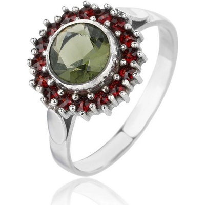 Český Granát Jan Kos jewellery Stříbrný prsten 12101445009.56