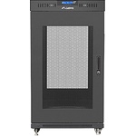 Lanberg rack cabinet 19" free-standing 22U/800x800 (flat pack) with glass door lcd black v2 (FF01-8822-23BL)