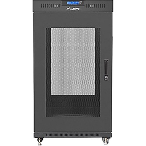 Lanberg rack cabinet 19" free-standing 22U/800x800 (flat pack) with glass door lcd black v2 (FF01-8822-23BL)