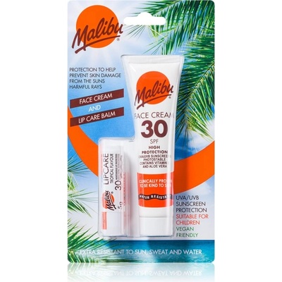 Malibu Sun Protection balzam na pery 5 g + aktívny hydratačný krém na tvár 40 ml