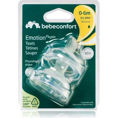 Bebeconfort Emotion Physio Slow Flow биберон за шише 0-6 m 2 бр