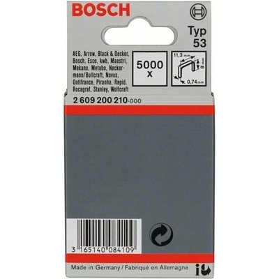Sponky do sponkovaček Bosch PTK 3,6 LI, PTK 14 E Duotac, HT 8, HT 14, HMT 53 a HMT 57 - 8x11.4x0.74mm, 5000ks, typ 53 (2609200210) – Hledejceny.cz