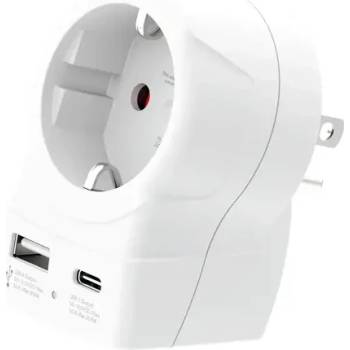 Image 1 of SKROSS универсален адаптер Europe to USA+1xUSB A/C, 20W , 1500284E (1500284E)