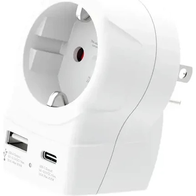 SKROSS универсален адаптер Europe to USA+1xUSB A/C, 20W , 1500284E (1500284E)