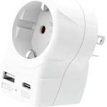 SKROSS универсален адаптер Europe to USA+1xUSB A/C, 20W , 1500284E (1500284E) - xtreme