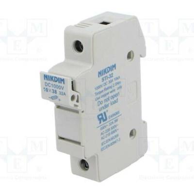 NIKDIM LTD 5201038 Zásuvka; 10x38mm; na přípojnici DIN; 32A
