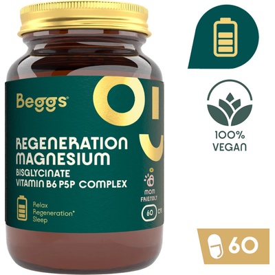 Beggs Magnesium bisglycinate 380 mg + P5P COMPLEX 1,4 mg 60 kapslí
