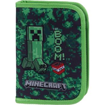 Baagl Училищен пенал един етаж Minecraft Boom BAAGL | Zelen | Момчешки | UNI