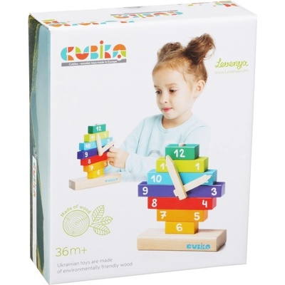 Cubika Комплект дървени блокчета Cubika - Часовник (14354)