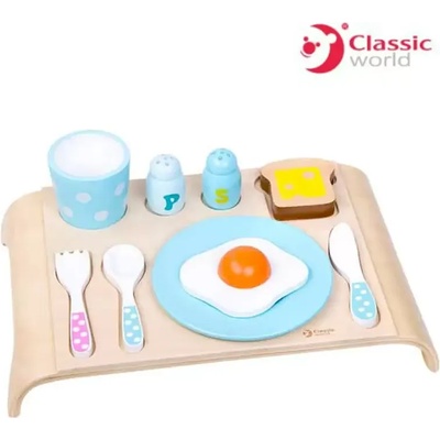 Classic World Детски дървен комплект за Закуска - Синьо - Classic World