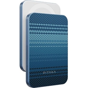 PITAKA Qi2 Aramid Fiber Magnetic Power Bank 5000 mAh 15W - преносима външна батерия с USB-C порт и безжично зареждане с MagSafe (син)