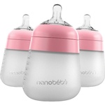Nanobebe Комплект силиконови бутилки Nanobebe - Flexy, 270 ml, 3 броя, розови (31223) - baby