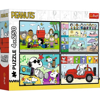 TREFL Snoopyho dobrodružstvo 4x250 dielov