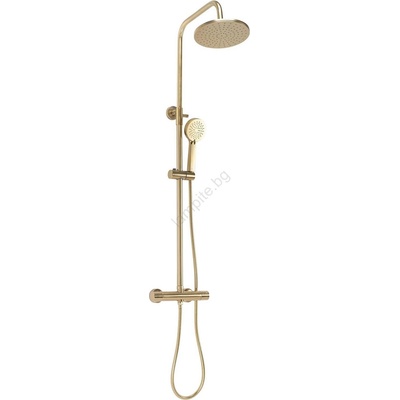 Rea Rea-p2323 - Комплект за душ с термостатен смесител parot, четкано злато (re0014)
