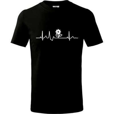 EKG záhrada kvietok tričko detské Čierna
