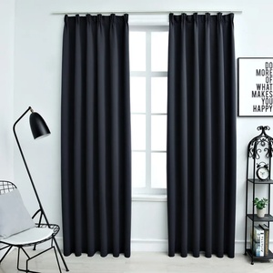 vidaXL Затъмняващи завеси с куки, 2 бр, антрацит, 140x245 см (134424)