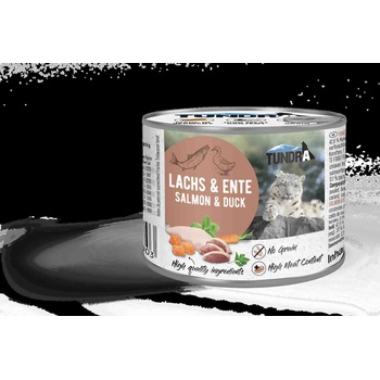 TUNDRA Cat Duck and Salmon - Премиум консервирана храна за израснали котки, без зърно, с патешко и сьомга, 200 гр